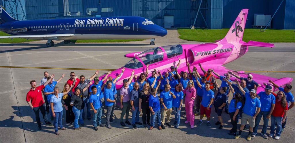 Dean Baldwin Painting Teams Up with Aerial Angels for Breast Cancer Awareness